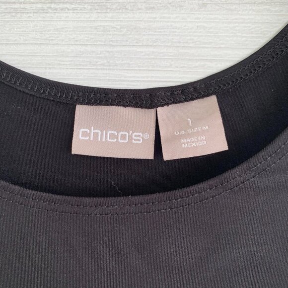 Chico’s - Black sleeveless microfiber cami shell tank top, sz 1 M - Picture 4 of 4
